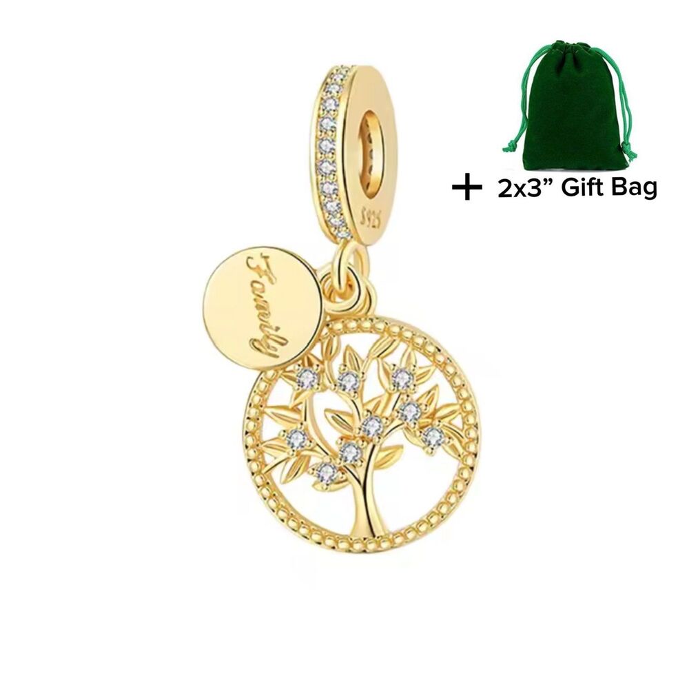 Family Tree Dangle Charm | 925 Silver | Brand New